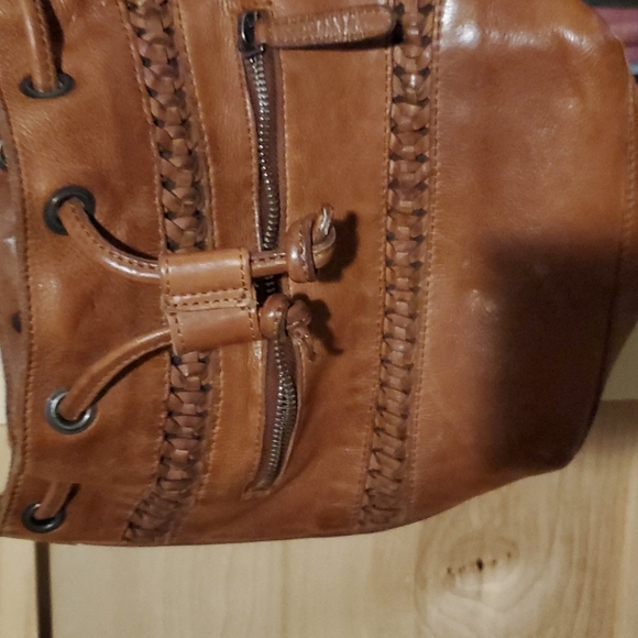 Brown leather handbag - Picture 2 of 3